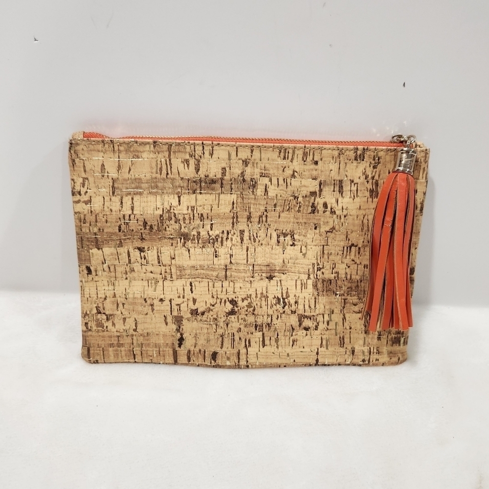 Mary Kay Paradise Calling Collection Gold Cork Tassel Cosmetic Bag Pouch